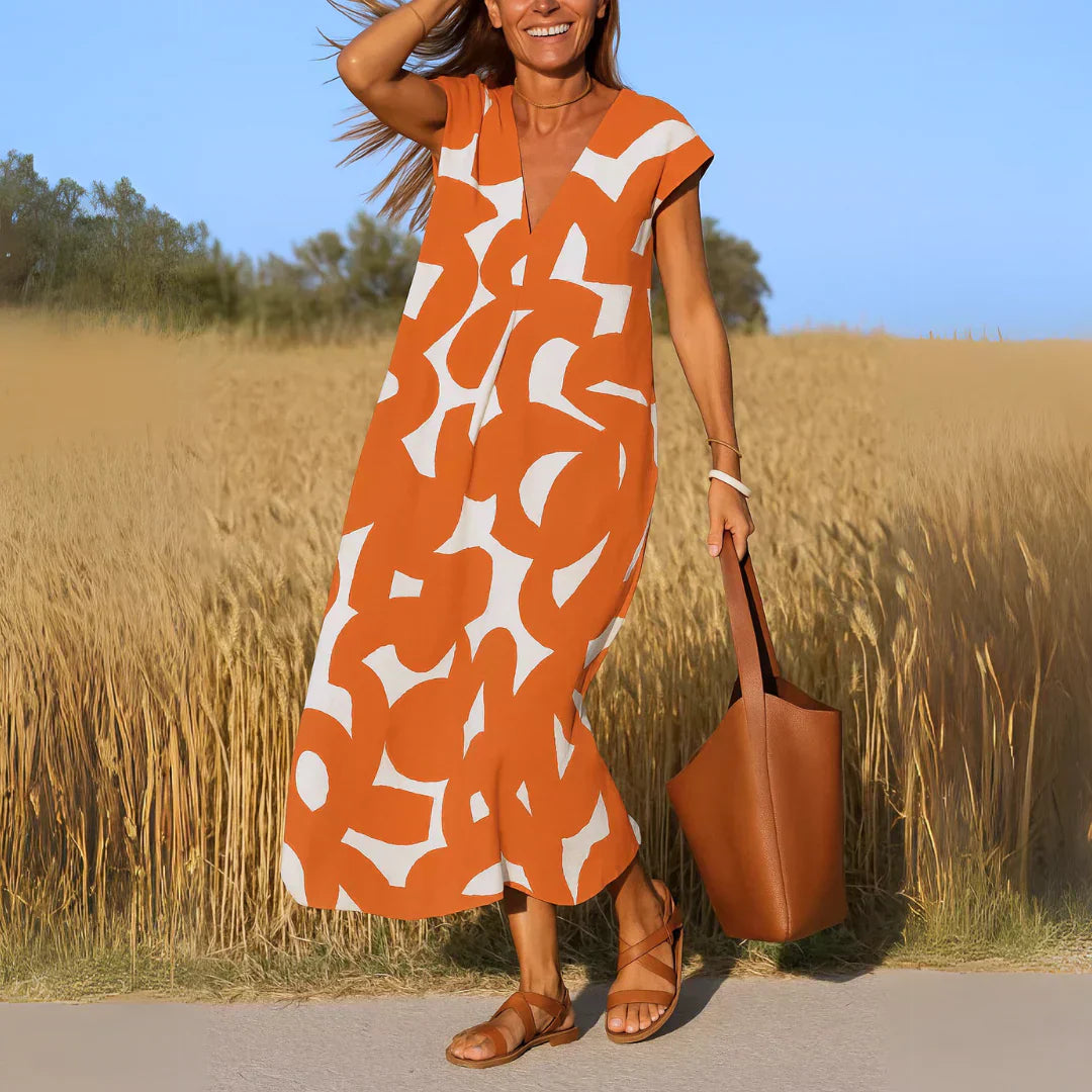 Tatiana™ | Abito maxi con Dettagli di Ricamo.