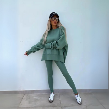 ELVYNESSA – SET DI FELPA E PANTALONI A MANICHE LUNGHE CASUAL