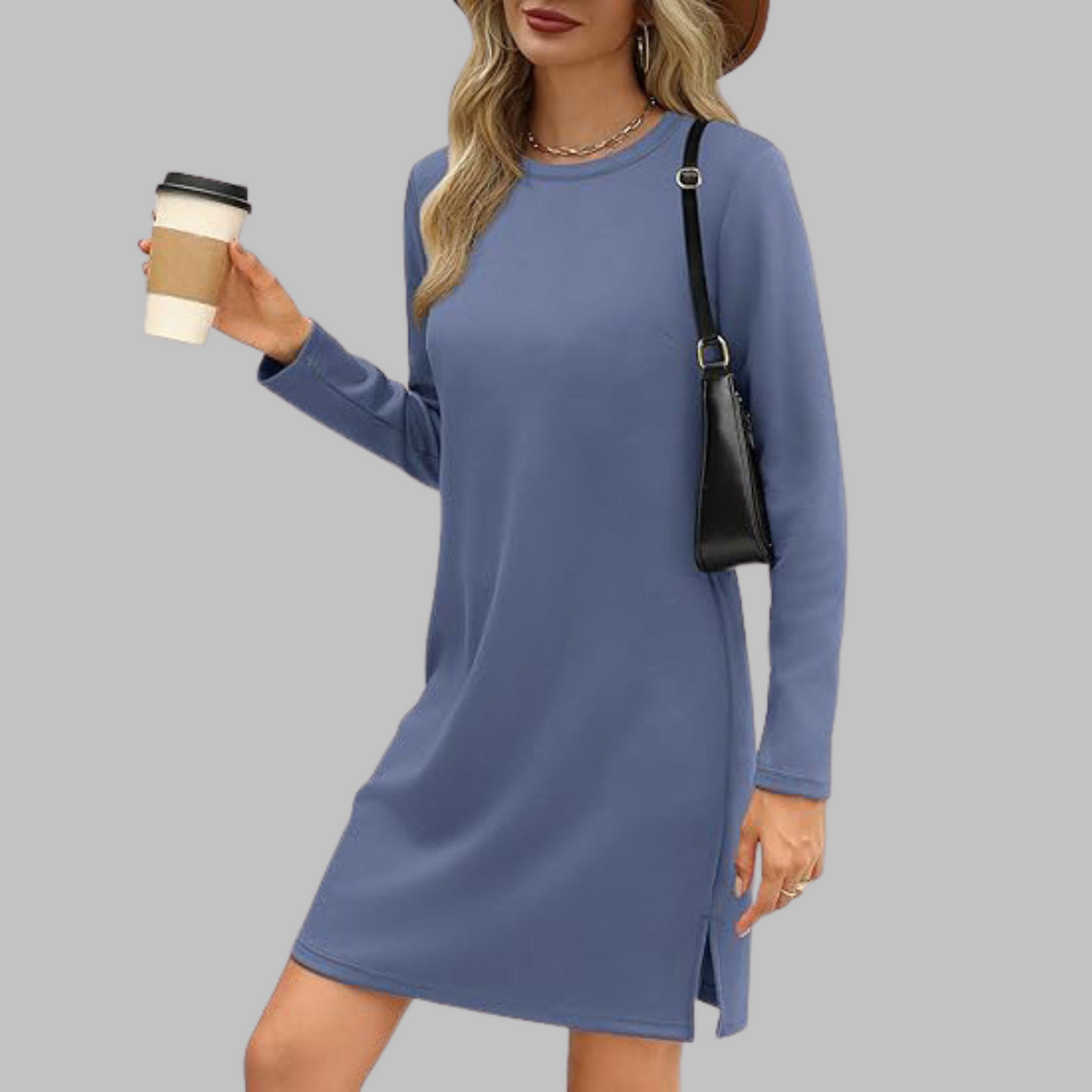 TATLO™ - Mini Abito casual di maniche lunghe e girocollo