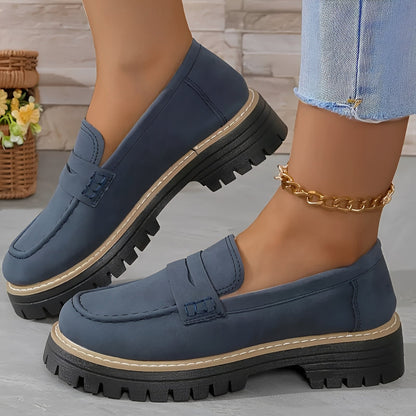 Elise - Eleganti mocassini con platform mate per donna