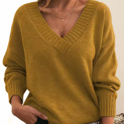 Aria | Maglione Chic con scollo a V Profundo e Vestibilità rilassata