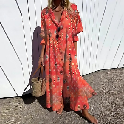 Hannah | Abito di Smock con bottoni Floreali