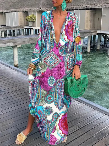 Bea - Abito Maxi di Scollo a V