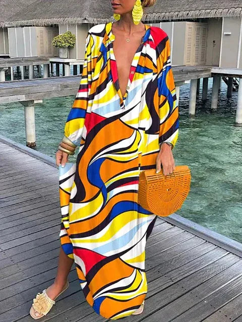 Bea - Abito maxi con Scollo a V