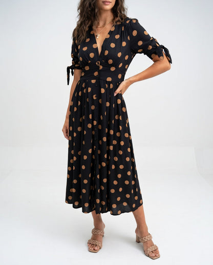 Abito midi di Pois - Eleganza Senza tempo per donna