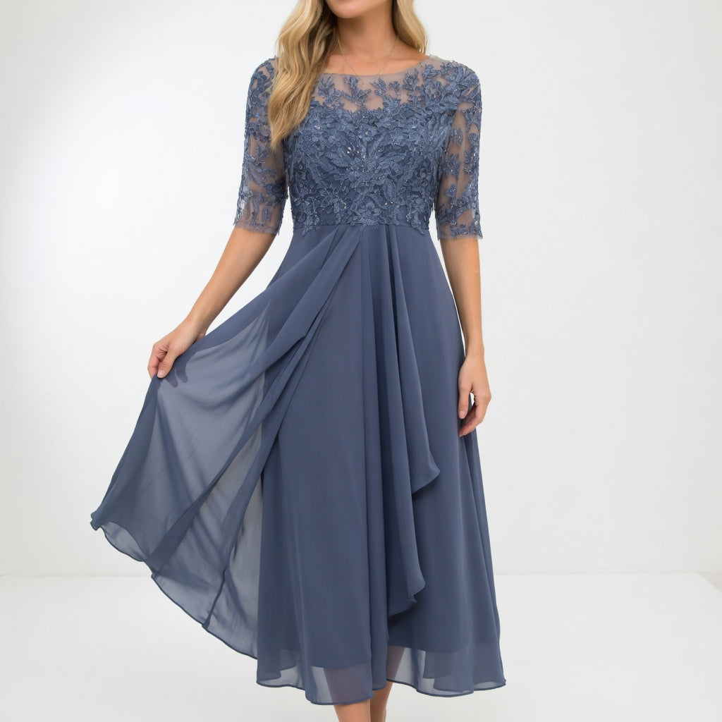 Abito midi in pizzo - Eleganza senza tempo per donna
