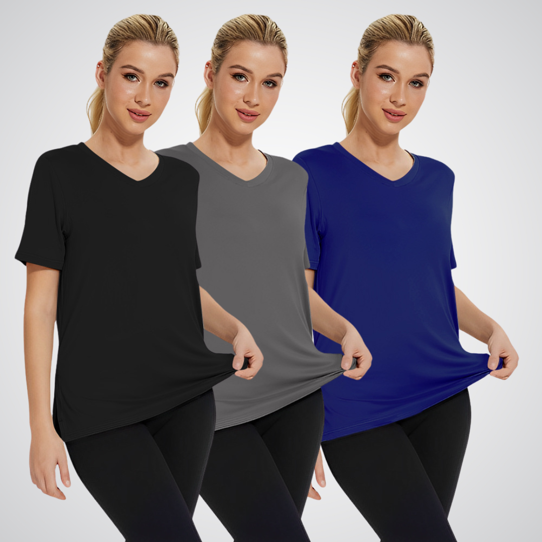 OLIVIA – MAGLIETTA V-NECK QUOTIDIANA (PACK DI 3)