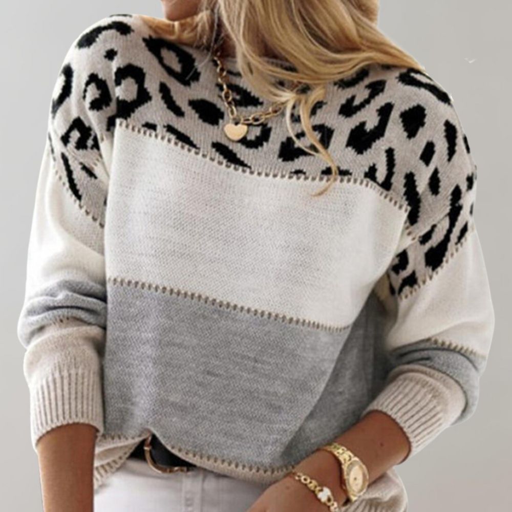 Laura | Maglione Casual con Design leopardato