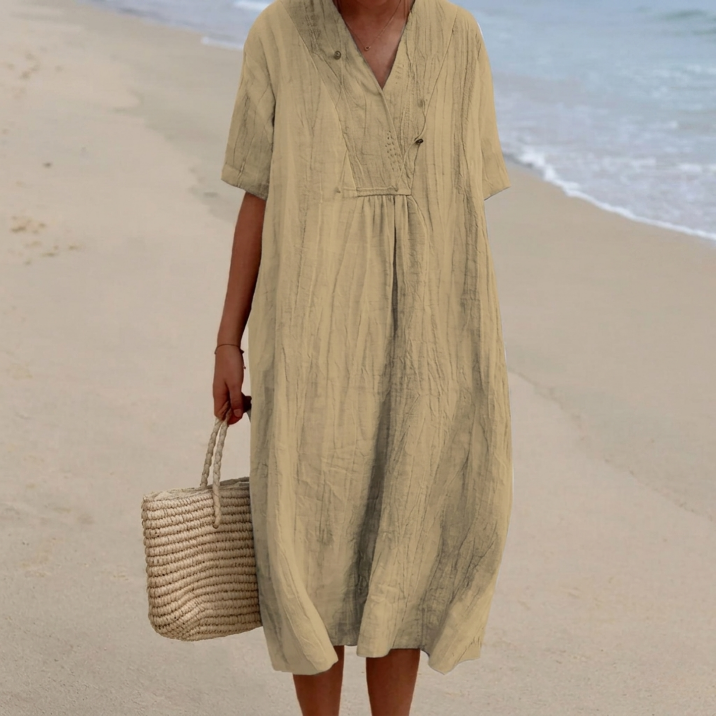 Silvana™ | Abito maxi Texturizado Rilassato.