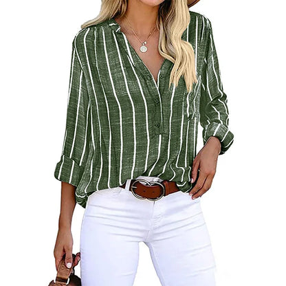 Maddie - Camicia di Bottoni a Righe