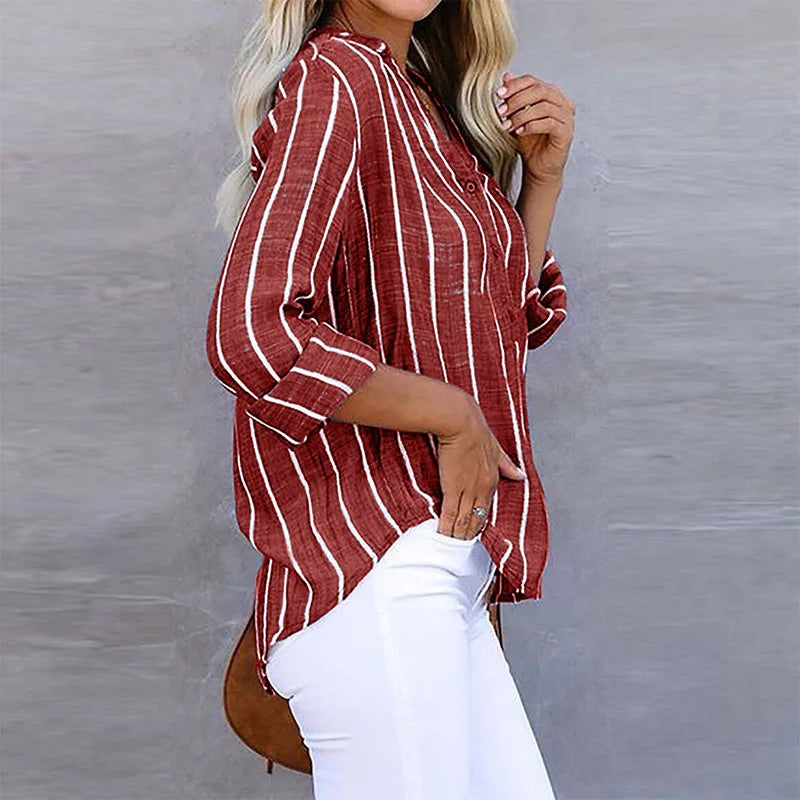 Maddie - Camicia di Bottoni a Righe
