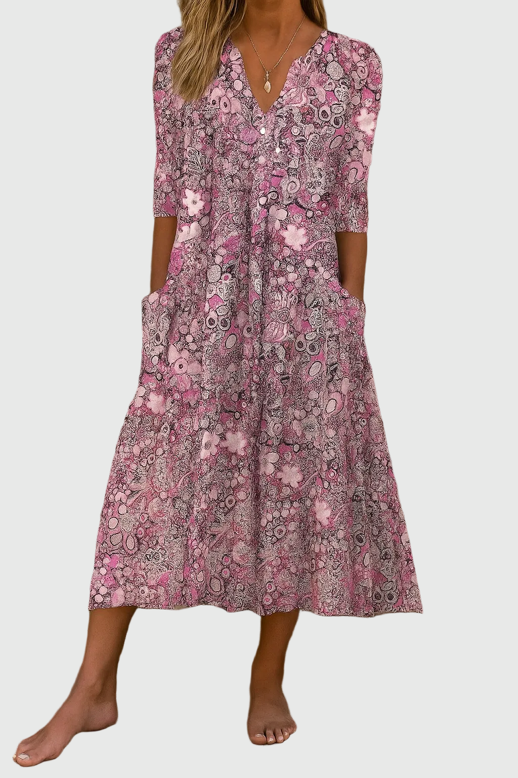 Harlow | Elegante abito midi di collo a V