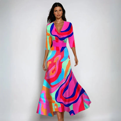 Elisa - Abito maxi Elegante con Fiori
