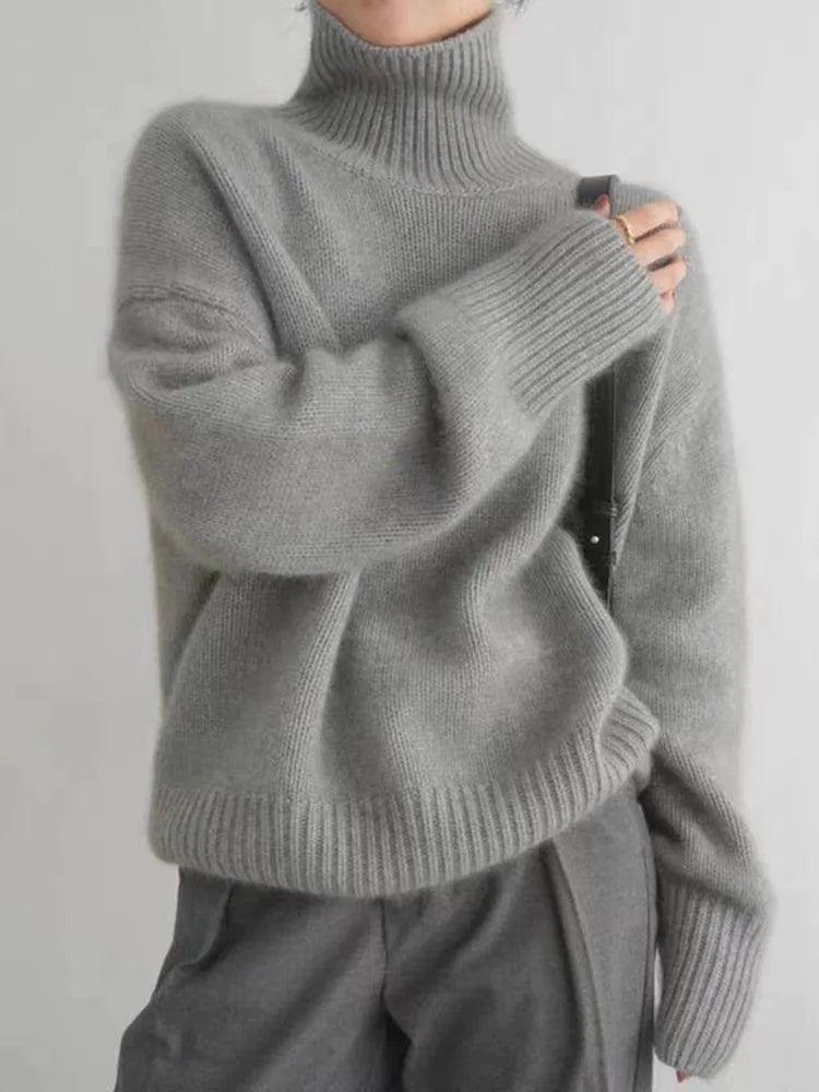 Alecia | Maglione in cachemire Lusso da da donna con Collo alto | Eleganza Senza tempo