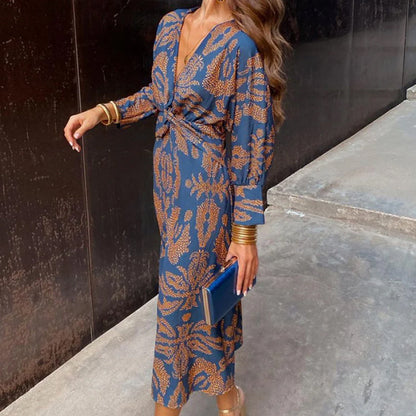 Janella - Abito midi a maniche lunghe Draped Vintage