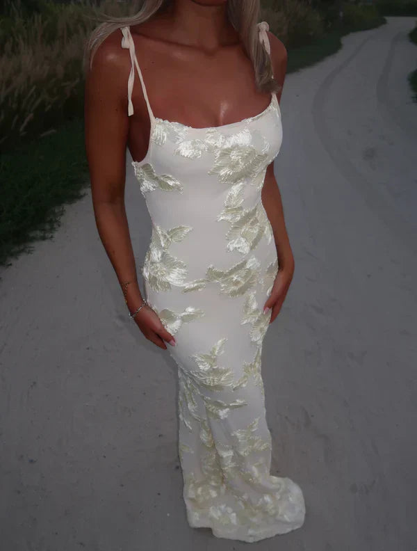 LILY - Abito maxi Floreale Con Tiras Regolabili