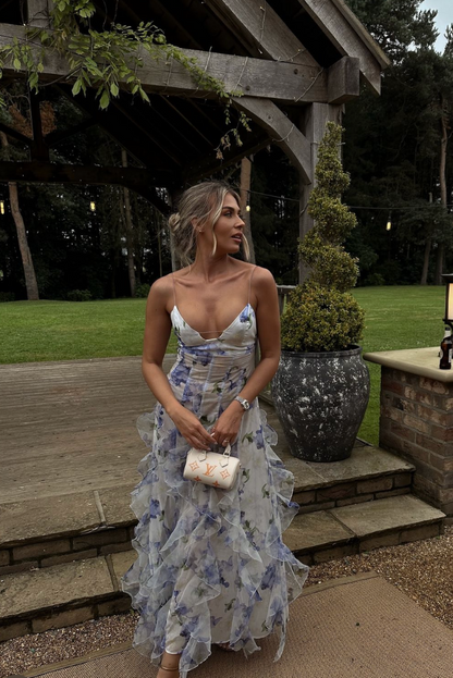 ODESSA – ABITO MAXI CON VOLANT E SPALLINE TENDENCIALES