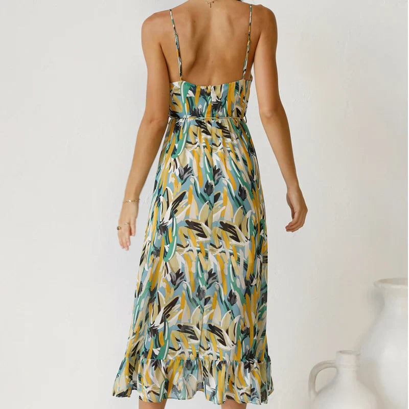 Clara - Abito Maxi Stampato Elegante