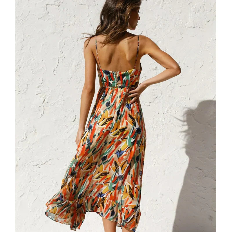 Clara - Abito Maxi Stampato Elegante