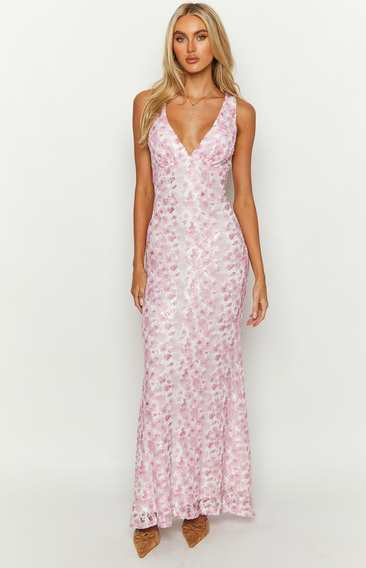 Farida - Abito Maxi di Pizzo Rosa