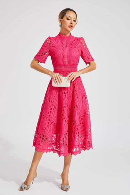 Hallie | Abito Midi di Pizzo