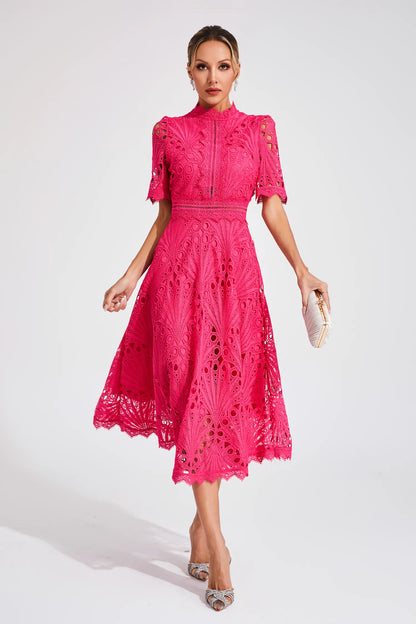 Hallie | Abito Midi di Pizzo