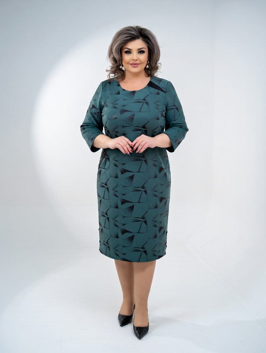 Abito midi Strutturato con Fantasia Gráfico — Eleganza Senza tempo e Comfort