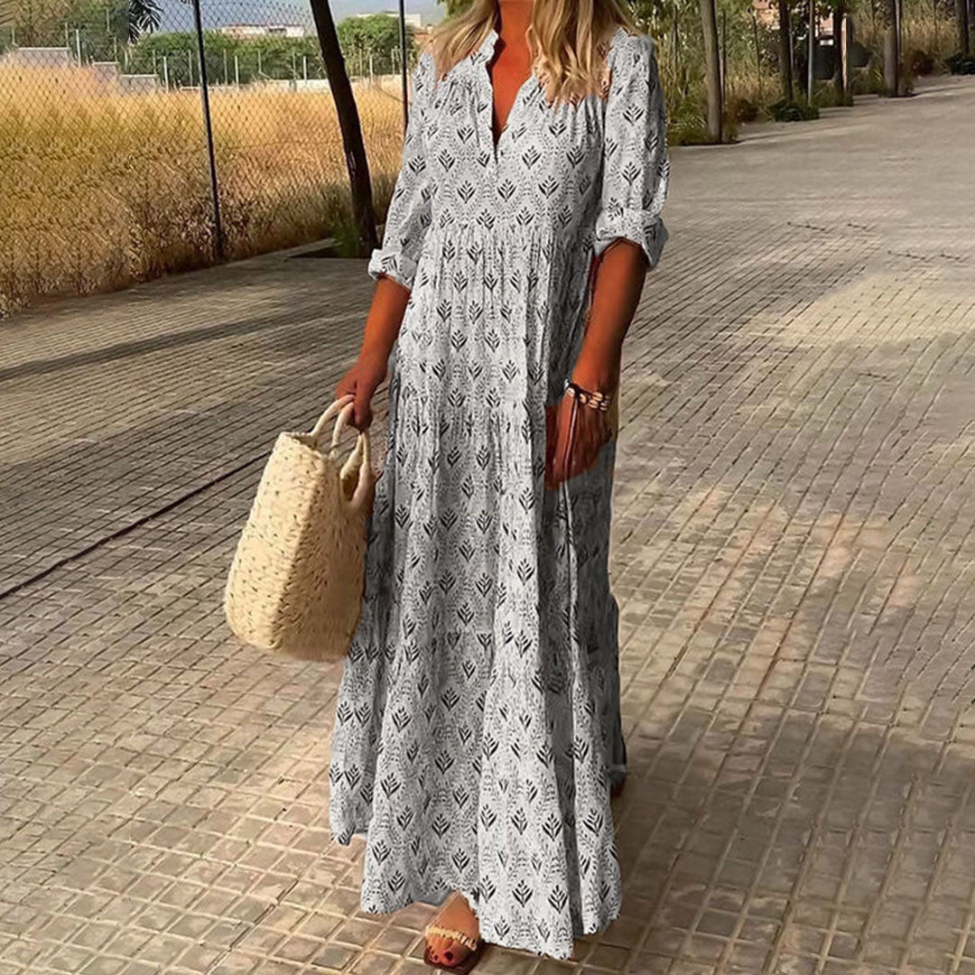 Nora - Elegante abito boho maxi