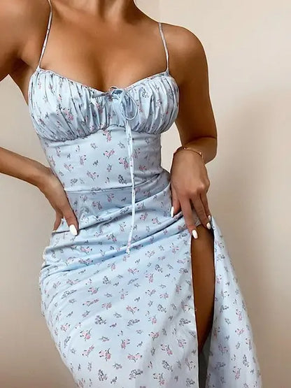 Abito Lungo Senza maniche con Fiori