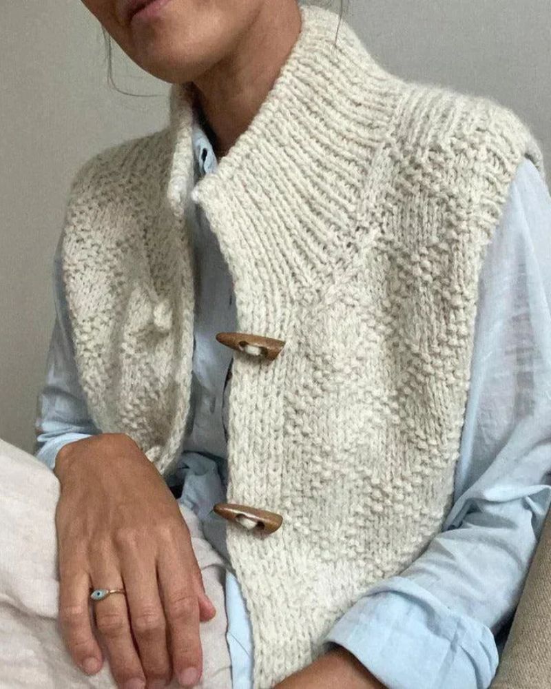 INGRID – CARDIGAN SENZA MANICHE IN MAGLIA COMODO