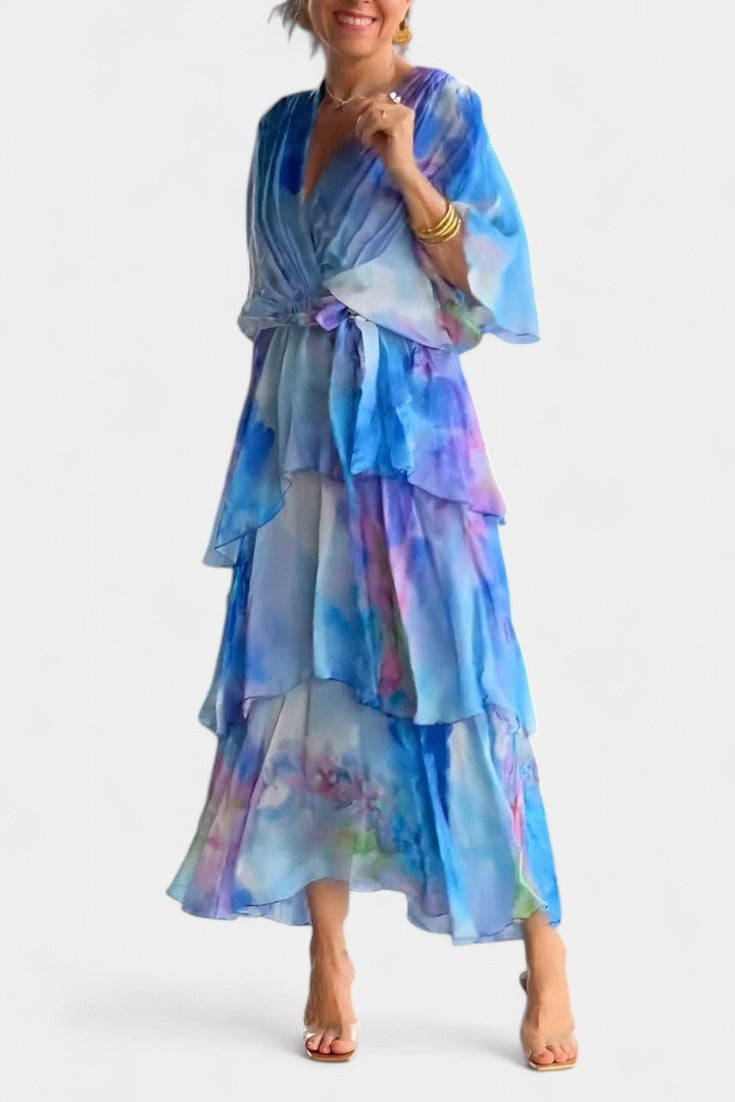 Carol Abito maxi Floreale Acuarela