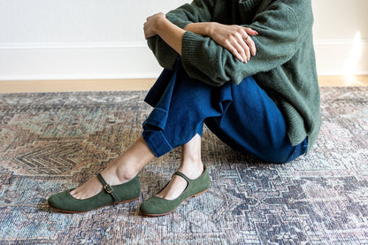 Elena – Mules Mary Jane in camoscio