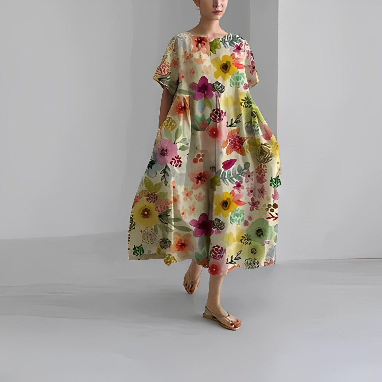 Daisy - Abito Maxi Morbido di Gran Onda Rétro