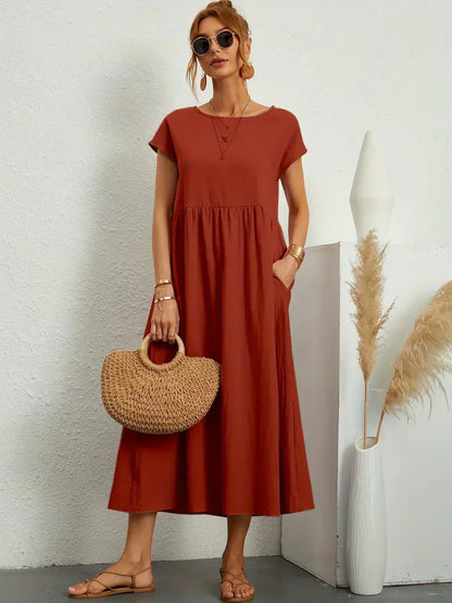 Ursina™ | Abito midi Fluido.