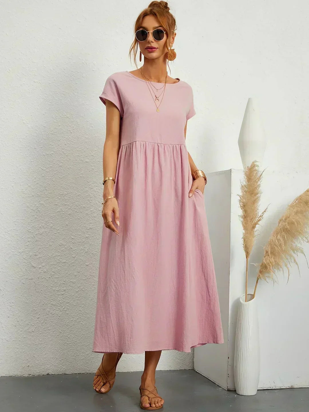 Ursina™ | Abito midi Fluido.