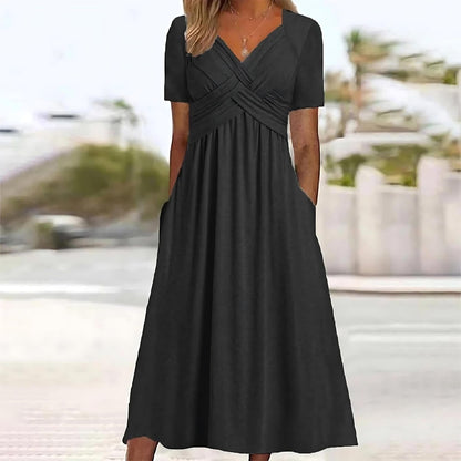 Elisa ™ | Abito Midi elegante con control di addome valorizzante