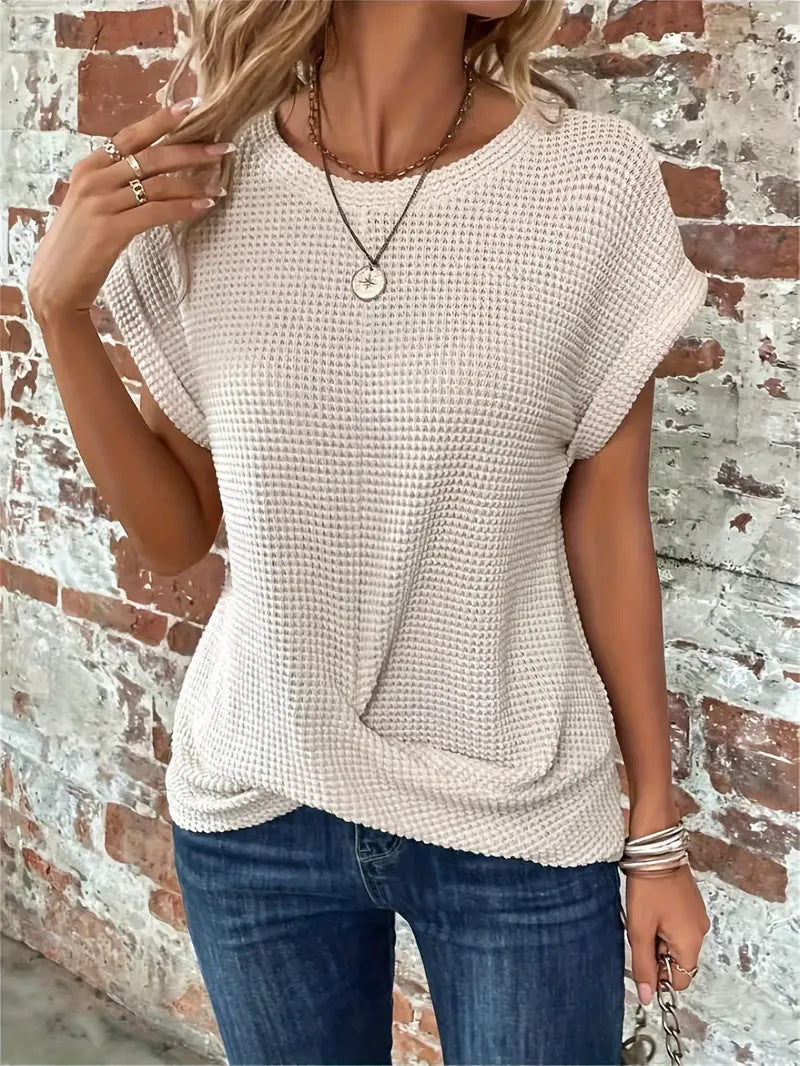 Tegan – Maglietta Casual di Maglia in Tessuto di Panal