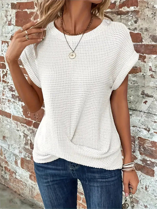 Tegan – Maglietta Casual di Maglia in Tessuto di Panal