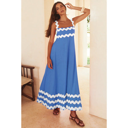 Wrenley - Abito maxi Boho di Collo Desgarrado