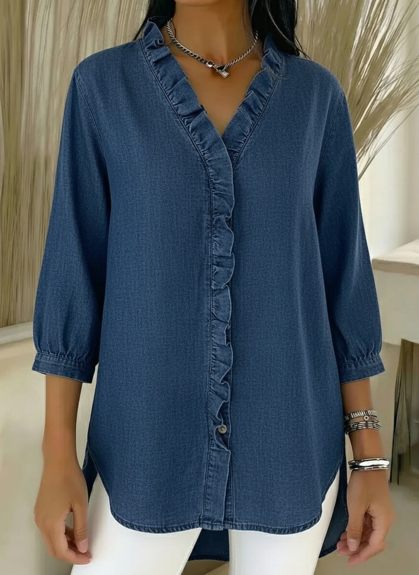Elvari – Blusa elegante con dettagli di volant
