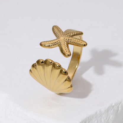 Mikaela | Anello aperto a stella marina