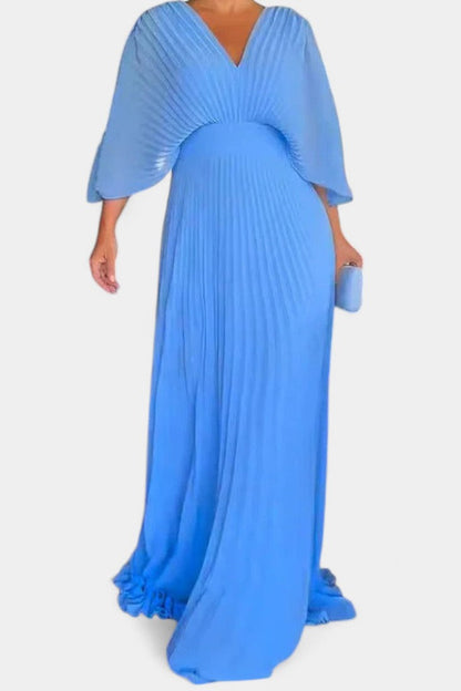 Anita Abito midi con Pliegues e scollo a V