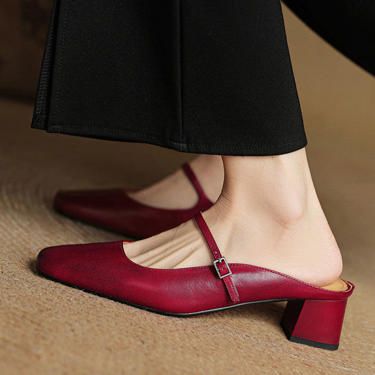 Alicia – Mules in pelle naturale