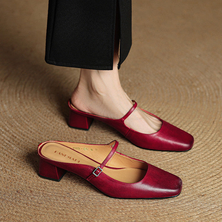 Alicia – Mules in pelle naturale