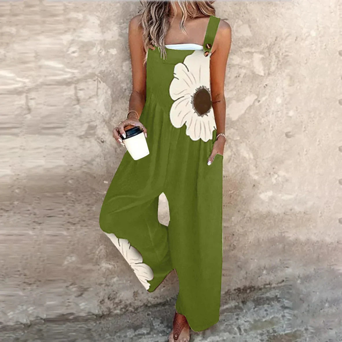 ELLIRA – TUTA SENZA MANICHE CON PANTALONI CULOTTE E VITA REGOLABILE