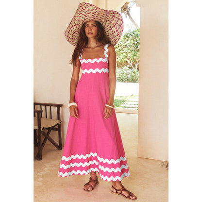 Wrenley - Abito Maxi Boho con Scollo Cortado