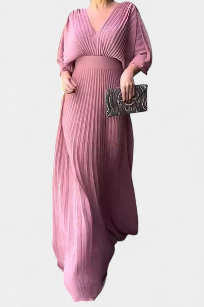 Anita Abito midi con Pliegues e scollo a V