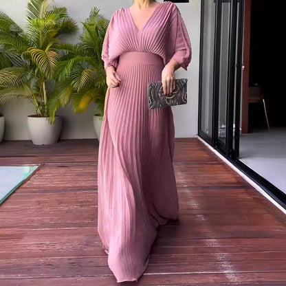 Jennifer | RIA™ Abito Maxi Acanalado Flotante