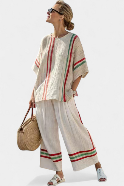 Truvane | Blusa Boho di Impressione Comoda e Pantaloni Sueltos