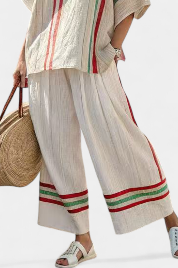 Truvane | Blusa Boho di Impressione Comoda e Pantaloni Sueltos